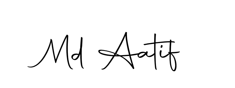 How to make Md Aatif name signature. Use Autography-DOLnW style for creating short signs online. This is the latest handwritten sign. Md Aatif signature style 10 images and pictures png
