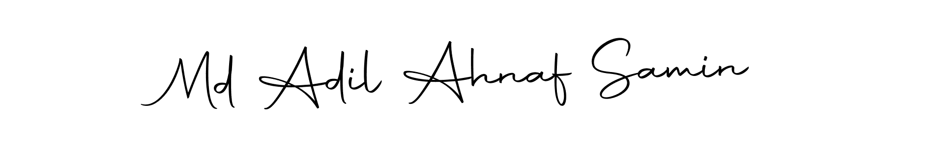 How to make Md Adil Ahnaf Samin name signature. Use Autography-DOLnW style for creating short signs online. This is the latest handwritten sign. Md Adil Ahnaf Samin signature style 10 images and pictures png