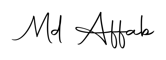 Practice writing Md Affab with the flow of Autography-DOLnW lettering. A fantastic source of inspiration for developing your personal signature style. Md Affab signature style 10 images and pictures png