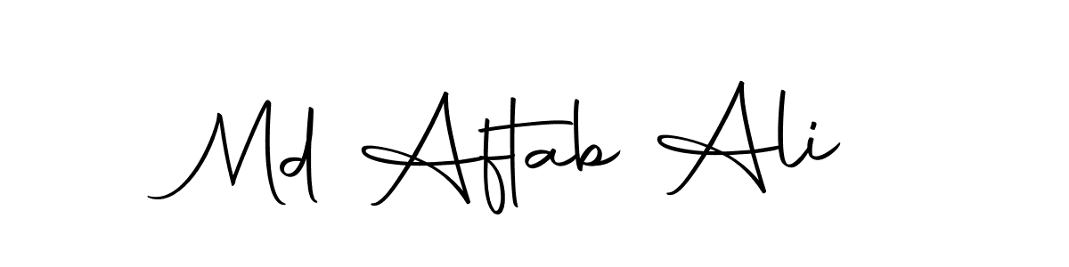 How to make Md Aftab Ali name signature. Use Autography-DOLnW style for creating short signs online. This is the latest handwritten sign. Md Aftab Ali signature style 10 images and pictures png