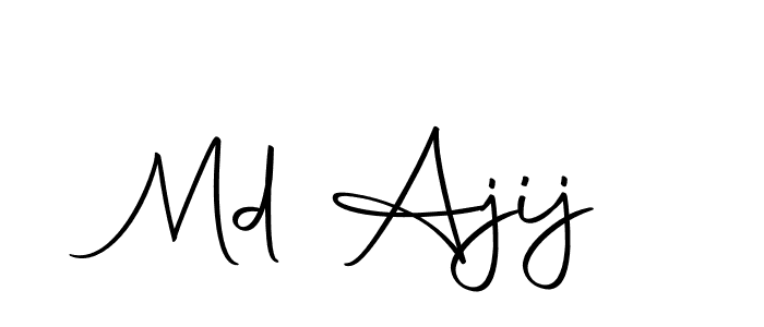 How to make Md Ajij name signature. Use Autography-DOLnW style for creating short signs online. This is the latest handwritten sign. Md Ajij signature style 10 images and pictures png