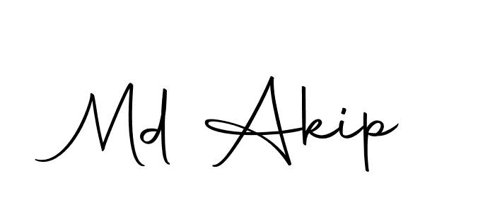 Design your own signature with our free online signature maker. With this signature software, you can create a handwritten (Autography-DOLnW) signature for name Md Akip. Md Akip signature style 10 images and pictures png