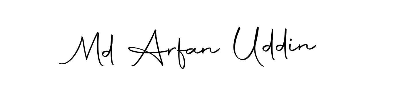 How to make Md Arfan Uddin name signature. Use Autography-DOLnW style for creating short signs online. This is the latest handwritten sign. Md Arfan Uddin signature style 10 images and pictures png