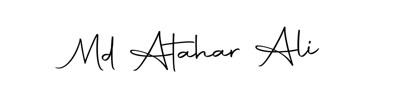 How to make Md Atahar Ali name signature. Use Autography-DOLnW style for creating short signs online. This is the latest handwritten sign. Md Atahar Ali signature style 10 images and pictures png