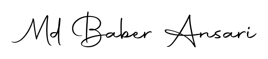 See photos of Md Baber Ansari official signature. Check more albums & portfolios. Read reviews & check more about Autography-DOLnW font. Md Baber Ansari signature style 10 images and pictures png