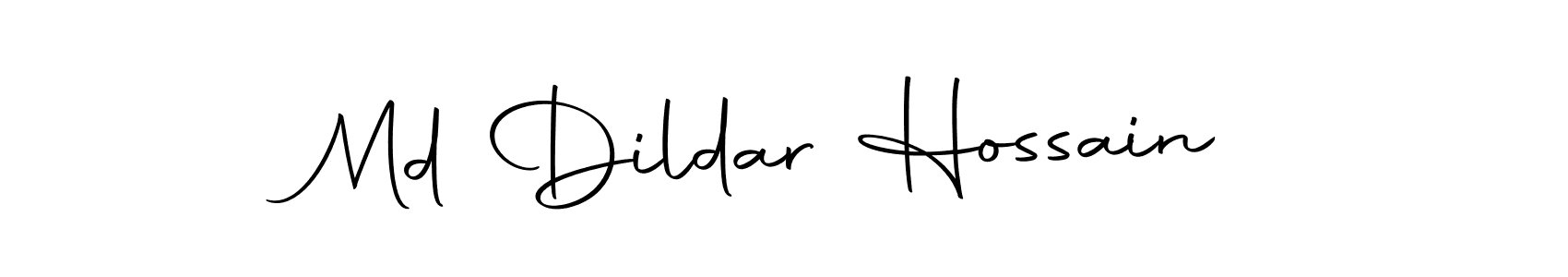 How to make Md Dildar Hossain name signature. Use Autography-DOLnW style for creating short signs online. This is the latest handwritten sign. Md Dildar Hossain signature style 10 images and pictures png