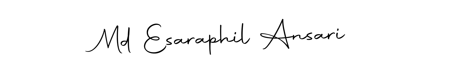 Create a beautiful signature design for name Md Esaraphil Ansari. With this signature (Autography-DOLnW) fonts, you can make a handwritten signature for free. Md Esaraphil Ansari signature style 10 images and pictures png
