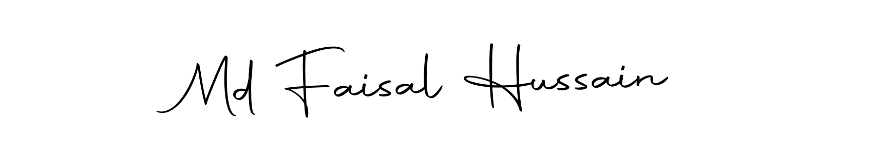 How to make Md Faisal Hussain name signature. Use Autography-DOLnW style for creating short signs online. This is the latest handwritten sign. Md Faisal Hussain signature style 10 images and pictures png