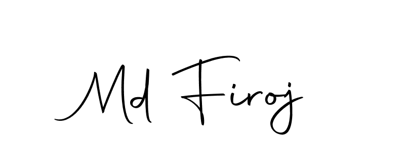How to make Md Firoj name signature. Use Autography-DOLnW style for creating short signs online. This is the latest handwritten sign. Md Firoj signature style 10 images and pictures png