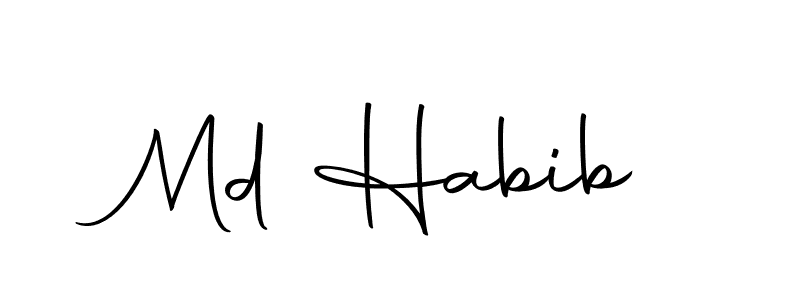 Use a signature maker to create a handwritten signature online. With this signature software, you can design (Autography-DOLnW) your own signature for name Md Habib. Md Habib signature style 10 images and pictures png
