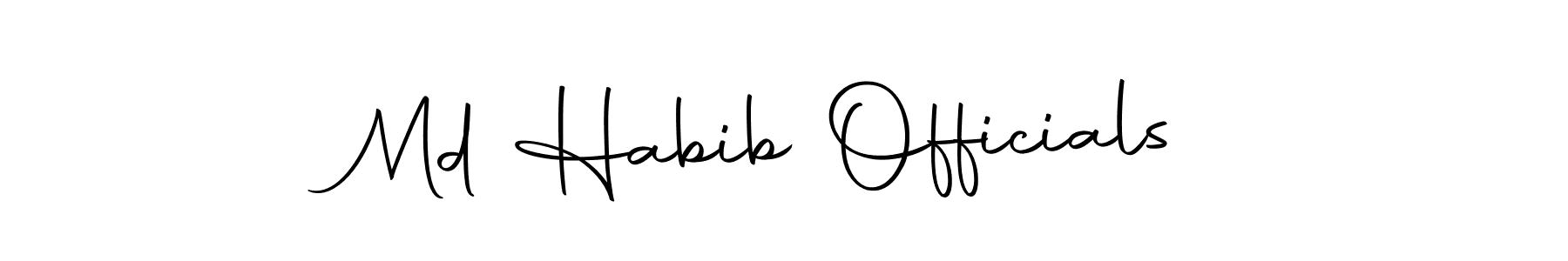 Md Habib Officials stylish signature style. Best Handwritten Sign (Autography-DOLnW) for my name. Handwritten Signature Collection Ideas for my name Md Habib Officials. Md Habib Officials signature style 10 images and pictures png
