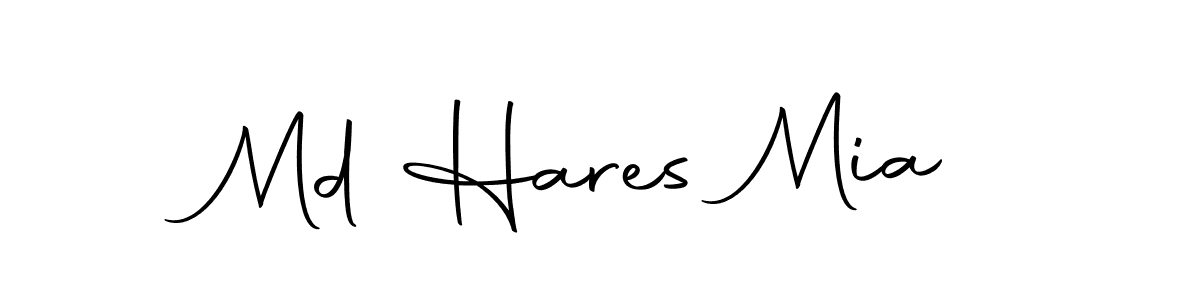 How to make Md Hares Mia name signature. Use Autography-DOLnW style for creating short signs online. This is the latest handwritten sign. Md Hares Mia signature style 10 images and pictures png