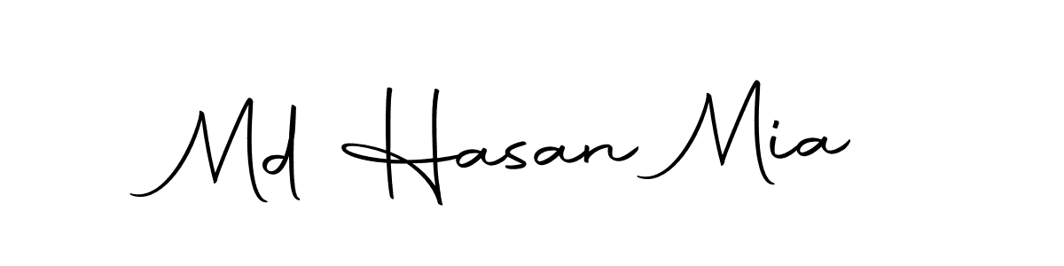 How to make Md Hasan Mia name signature. Use Autography-DOLnW style for creating short signs online. This is the latest handwritten sign. Md Hasan Mia signature style 10 images and pictures png