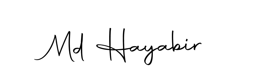 Design your own signature with our free online signature maker. With this signature software, you can create a handwritten (Autography-DOLnW) signature for name Md Hayabir. Md Hayabir signature style 10 images and pictures png