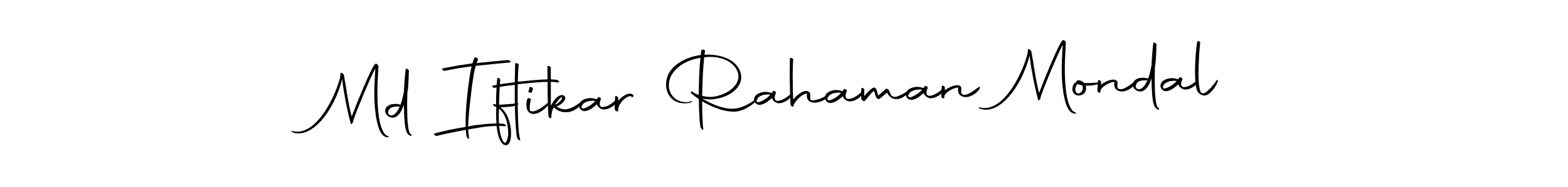 You can use this online signature creator to create a handwritten signature for the name Md Iftikar Rahaman Mondal. This is the best online autograph maker. Md Iftikar Rahaman Mondal signature style 10 images and pictures png