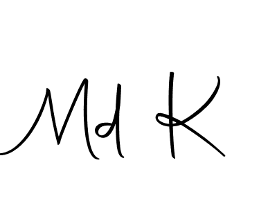 You should practise on your own different ways (Autography-DOLnW) to write your name (Md K) in signature. don't let someone else do it for you. Md K signature style 10 images and pictures png