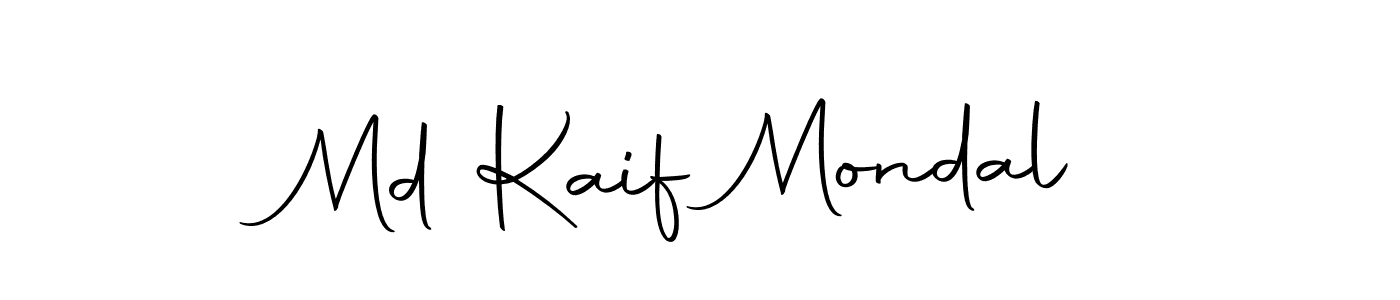 How to make Md Kaif Mondal name signature. Use Autography-DOLnW style for creating short signs online. This is the latest handwritten sign. Md Kaif Mondal signature style 10 images and pictures png