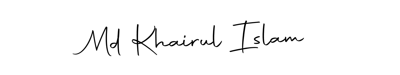Design your own signature with our free online signature maker. With this signature software, you can create a handwritten (Autography-DOLnW) signature for name Md Khairul Islam. Md Khairul Islam signature style 10 images and pictures png