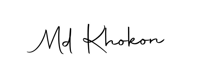 Design your own signature with our free online signature maker. With this signature software, you can create a handwritten (Autography-DOLnW) signature for name Md Khokon. Md Khokon signature style 10 images and pictures png