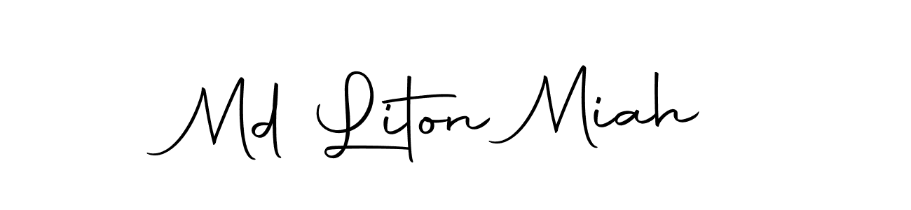 How to make Md Liton Miah name signature. Use Autography-DOLnW style for creating short signs online. This is the latest handwritten sign. Md Liton Miah signature style 10 images and pictures png