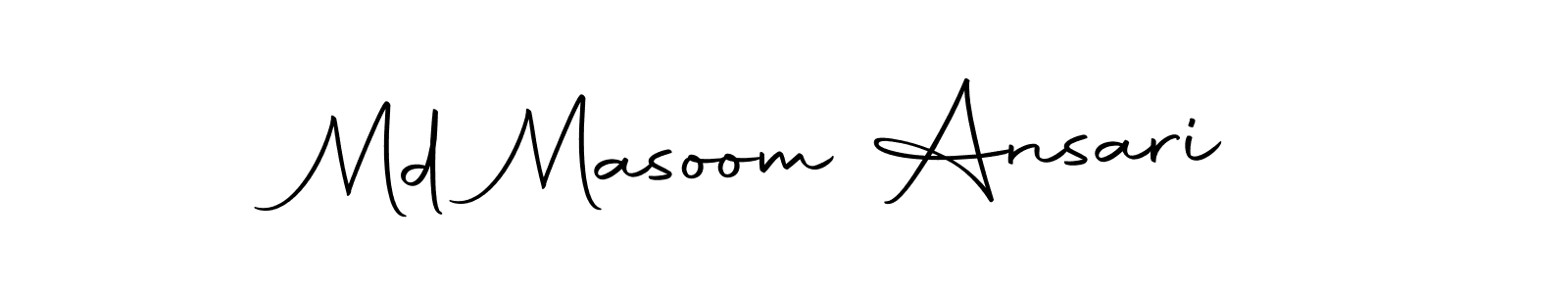 How to make Md Masoom Ansari name signature. Use Autography-DOLnW style for creating short signs online. This is the latest handwritten sign. Md Masoom Ansari signature style 10 images and pictures png