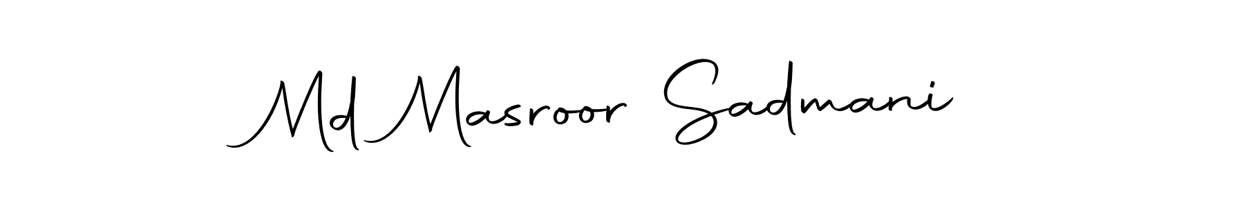 How to make Md Masroor Sadmani name signature. Use Autography-DOLnW style for creating short signs online. This is the latest handwritten sign. Md Masroor Sadmani signature style 10 images and pictures png