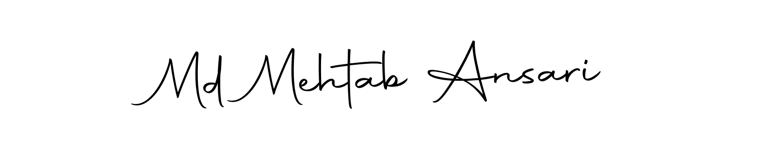 How to make Md Mehtab Ansari name signature. Use Autography-DOLnW style for creating short signs online. This is the latest handwritten sign. Md Mehtab Ansari signature style 10 images and pictures png