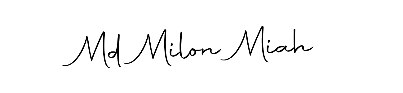 This is the best signature style for the Md Milon Miah name. Also you like these signature font (Autography-DOLnW). Mix name signature. Md Milon Miah signature style 10 images and pictures png