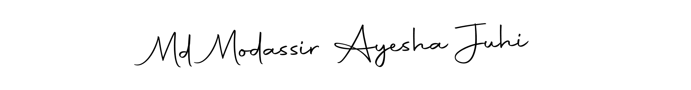 You can use this online signature creator to create a handwritten signature for the name Md Modassir Ayesha Juhi. This is the best online autograph maker. Md Modassir Ayesha Juhi signature style 10 images and pictures png
