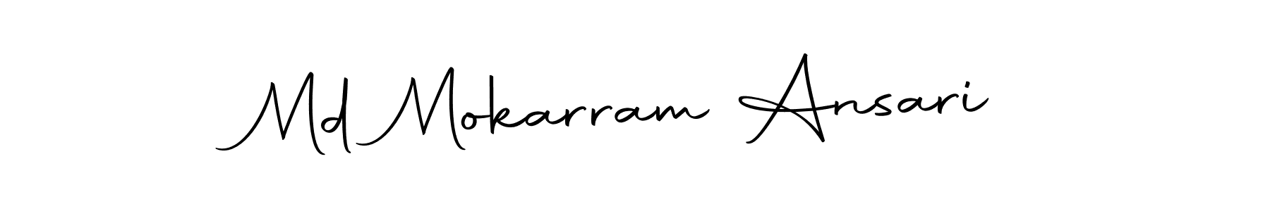 Create a beautiful signature design for name Md Mokarram Ansari. With this signature (Autography-DOLnW) fonts, you can make a handwritten signature for free. Md Mokarram Ansari signature style 10 images and pictures png