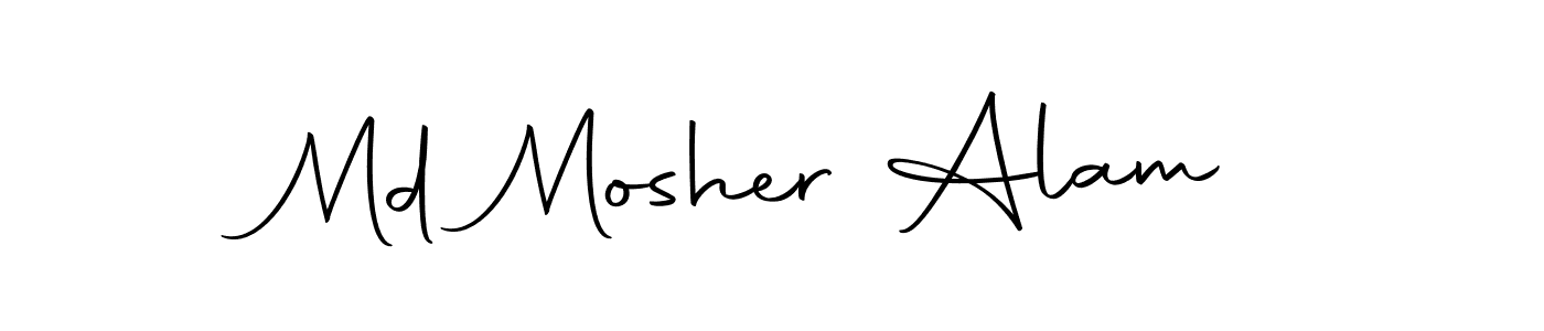 How to make Md Mosher Alam name signature. Use Autography-DOLnW style for creating short signs online. This is the latest handwritten sign. Md Mosher Alam signature style 10 images and pictures png