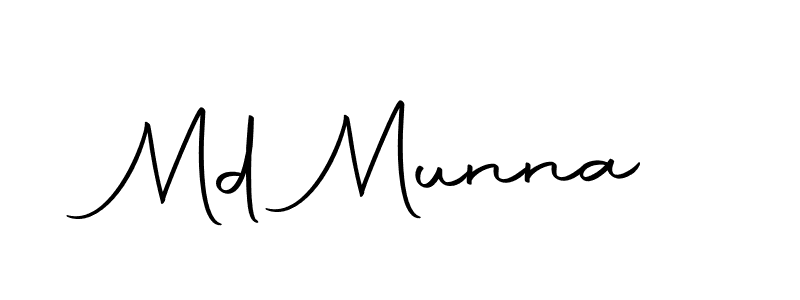 How to make Md Munna name signature. Use Autography-DOLnW style for creating short signs online. This is the latest handwritten sign. Md Munna signature style 10 images and pictures png