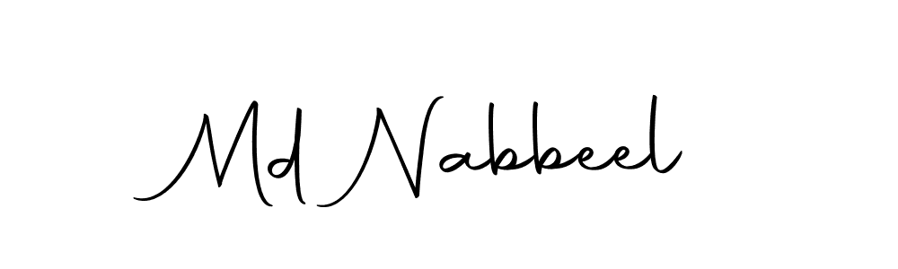 How to make Md Nabbeel name signature. Use Autography-DOLnW style for creating short signs online. This is the latest handwritten sign. Md Nabbeel signature style 10 images and pictures png