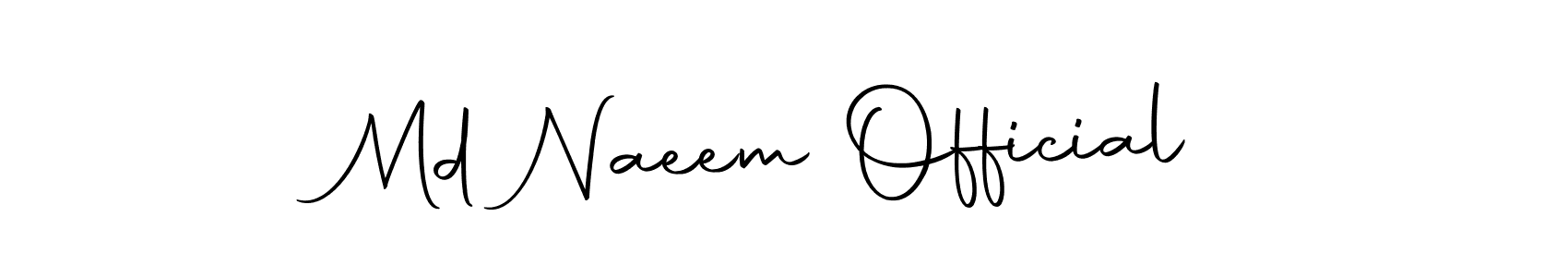 How to make Md Naeem Official name signature. Use Autography-DOLnW style for creating short signs online. This is the latest handwritten sign. Md Naeem Official signature style 10 images and pictures png