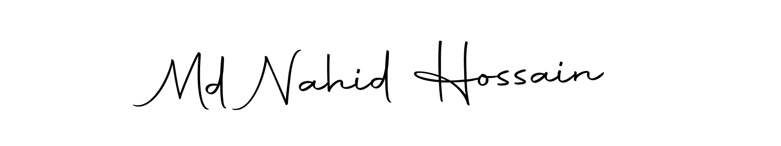 Use a signature maker to create a handwritten signature online. With this signature software, you can design (Autography-DOLnW) your own signature for name Md Nahid Hossain. Md Nahid Hossain signature style 10 images and pictures png