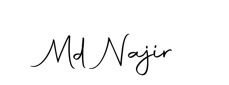 How to make Md Najir name signature. Use Autography-DOLnW style for creating short signs online. This is the latest handwritten sign. Md Najir signature style 10 images and pictures png