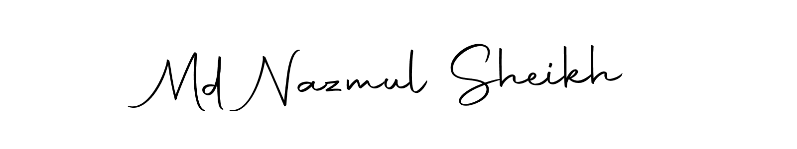 How to make Md Nazmul Sheikh name signature. Use Autography-DOLnW style for creating short signs online. This is the latest handwritten sign. Md Nazmul Sheikh signature style 10 images and pictures png