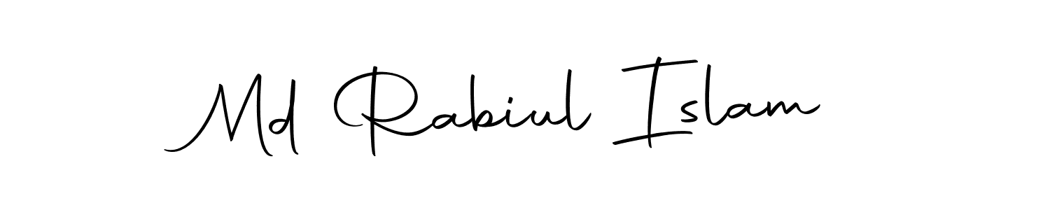 How to make Md Rabiul Islam name signature. Use Autography-DOLnW style for creating short signs online. This is the latest handwritten sign. Md Rabiul Islam signature style 10 images and pictures png