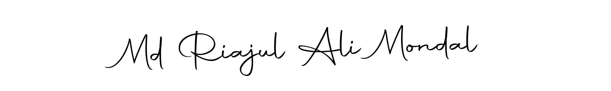 How to make Md Riajul Ali Mondal name signature. Use Autography-DOLnW style for creating short signs online. This is the latest handwritten sign. Md Riajul Ali Mondal signature style 10 images and pictures png