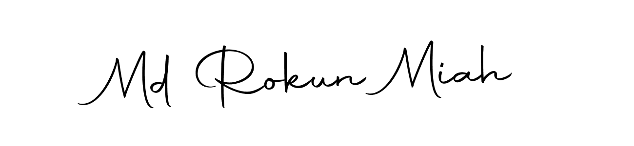 How to make Md Rokun Miah name signature. Use Autography-DOLnW style for creating short signs online. This is the latest handwritten sign. Md Rokun Miah signature style 10 images and pictures png