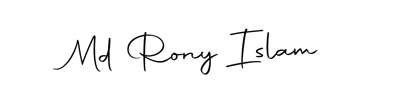 Create a beautiful signature design for name Md Rony Islam. With this signature (Autography-DOLnW) fonts, you can make a handwritten signature for free. Md Rony Islam signature style 10 images and pictures png