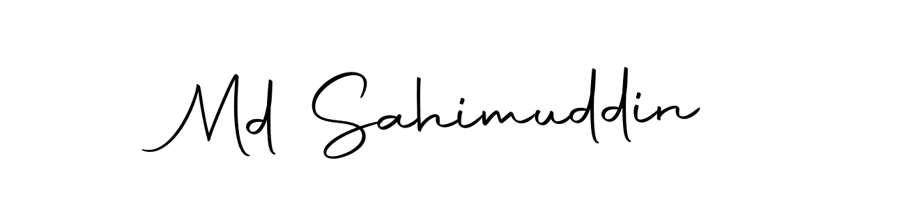 How to make Md Sahimuddin name signature. Use Autography-DOLnW style for creating short signs online. This is the latest handwritten sign. Md Sahimuddin signature style 10 images and pictures png