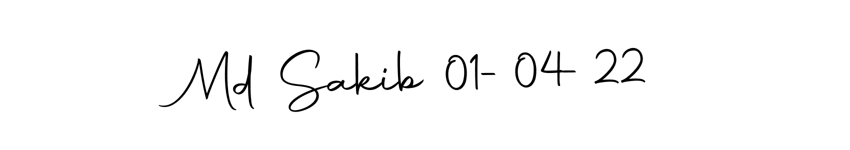 How to make Md Sakib 01-04-22 name signature. Use Autography-DOLnW style for creating short signs online. This is the latest handwritten sign. Md Sakib 01-04-22 signature style 10 images and pictures png