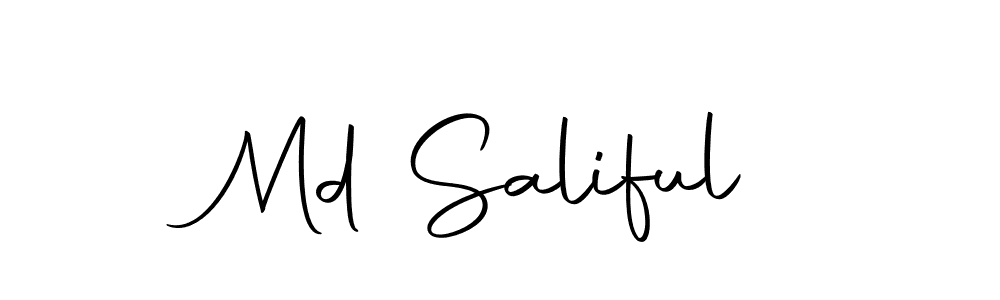 The best way (Autography-DOLnW) to make a short signature is to pick only two or three words in your name. The name Md Saliful include a total of six letters. For converting this name. Md Saliful signature style 10 images and pictures png