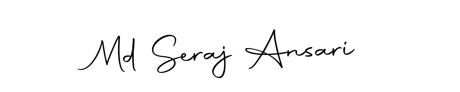 How to make Md Seraj Ansari name signature. Use Autography-DOLnW style for creating short signs online. This is the latest handwritten sign. Md Seraj Ansari signature style 10 images and pictures png