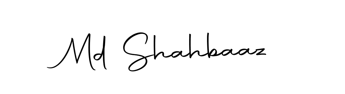 How to make Md Shahbaaz name signature. Use Autography-DOLnW style for creating short signs online. This is the latest handwritten sign. Md Shahbaaz signature style 10 images and pictures png