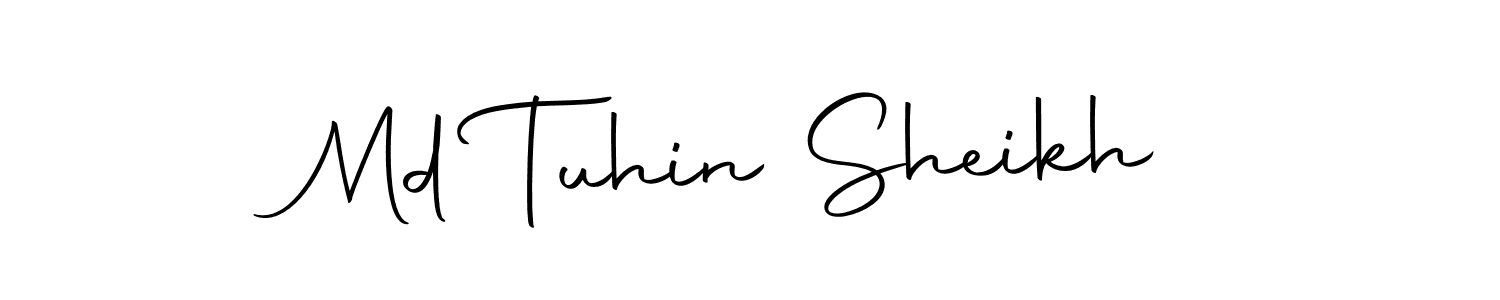 How to make Md Tuhin Sheikh name signature. Use Autography-DOLnW style for creating short signs online. This is the latest handwritten sign. Md Tuhin Sheikh signature style 10 images and pictures png