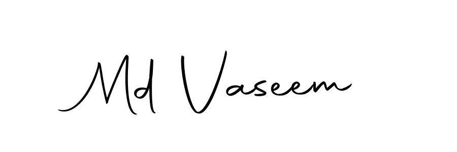 Create a beautiful signature design for name Md Vaseem. With this signature (Autography-DOLnW) fonts, you can make a handwritten signature for free. Md Vaseem signature style 10 images and pictures png