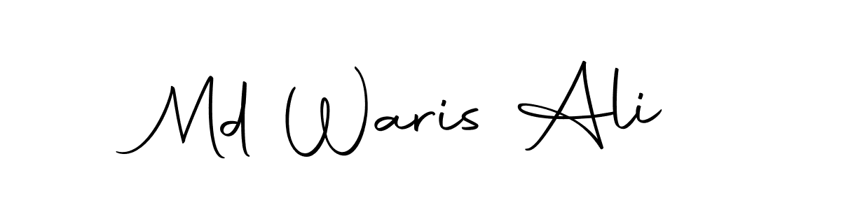 How to make Md Waris Ali name signature. Use Autography-DOLnW style for creating short signs online. This is the latest handwritten sign. Md Waris Ali signature style 10 images and pictures png