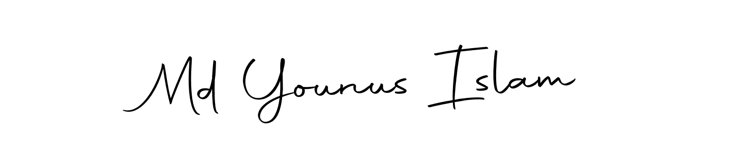 How to make Md Younus Islam name signature. Use Autography-DOLnW style for creating short signs online. This is the latest handwritten sign. Md Younus Islam signature style 10 images and pictures png